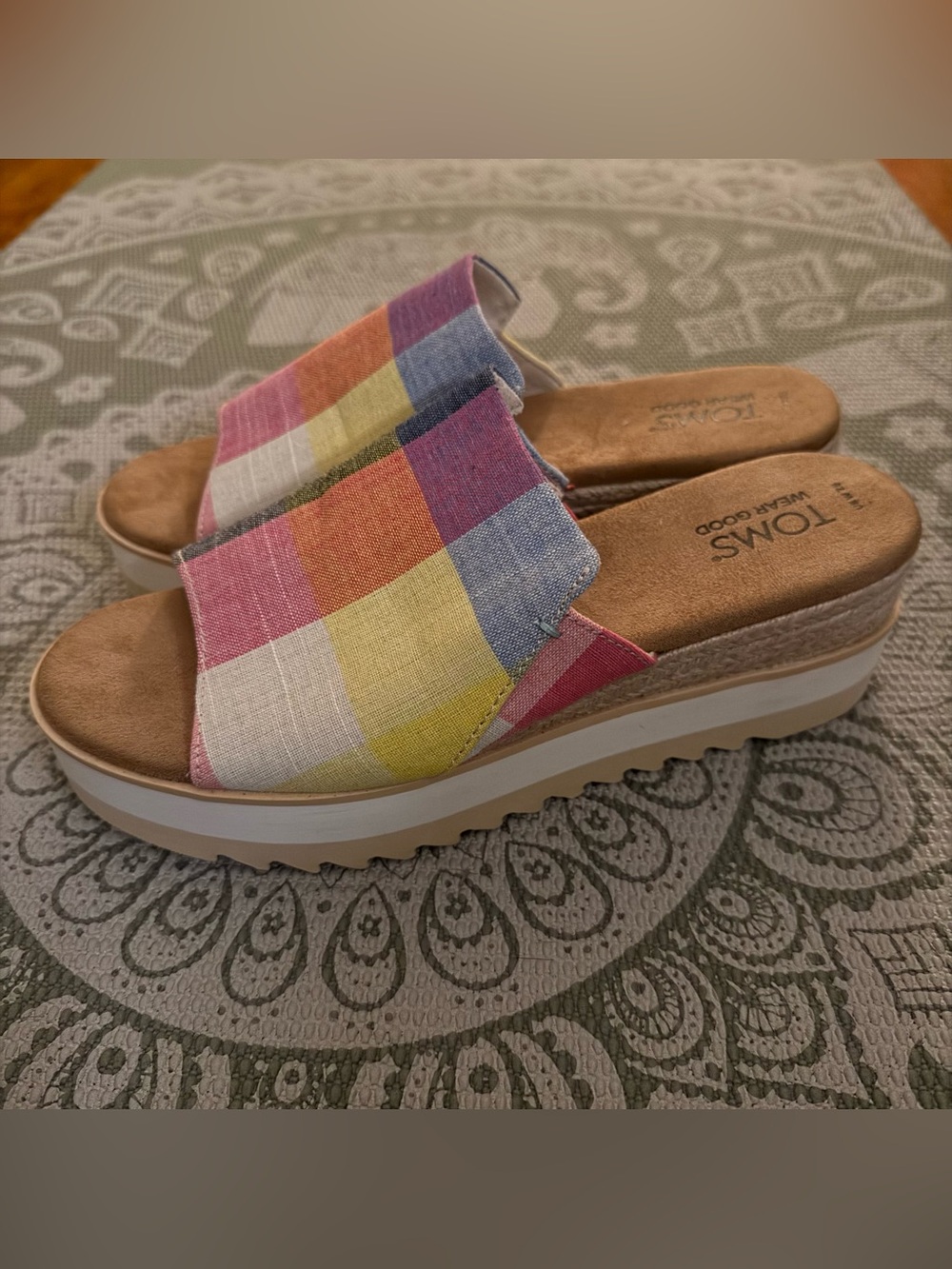 Toms Women Multicolor Diana Plaid Mule Sandal